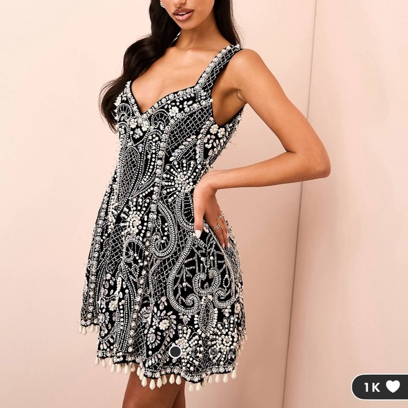 ISO ASOS LUXE embellished velvet dress - Picture 1 of 1